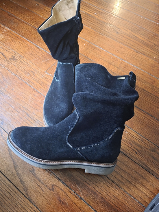 Comfortiva Shoes - Comfortiva Black Suede Slouch Ankle Boots
